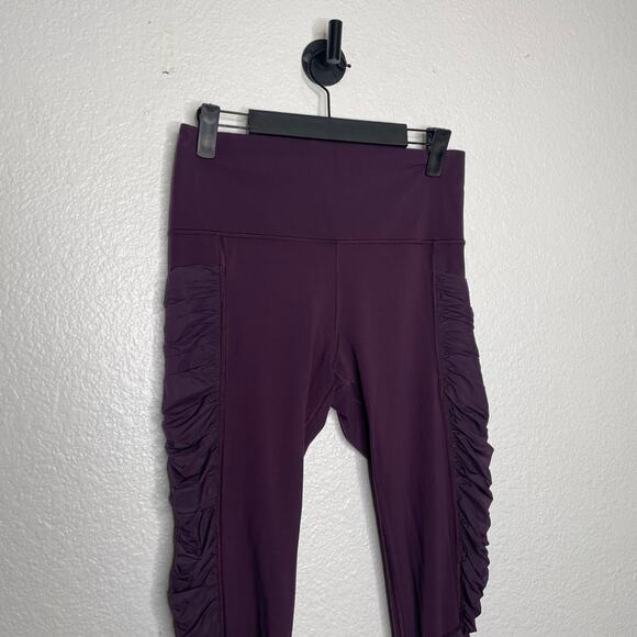 Athleta Womens Leggings Size M Purple Mesh Me Up 7/8 Hi Rise Pull On Athleisure - Picture 9 of 14